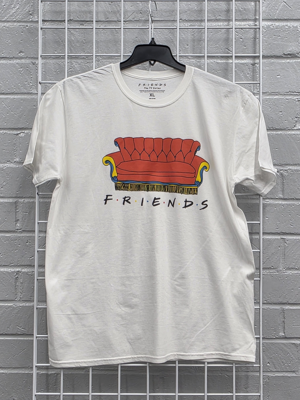 Friends TV Show Red Couch Graphic Tee - White Size XL